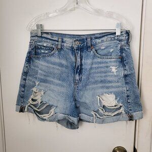 American Eagle Outfitters Distressed Light Blue Denim Cutoff Shorts